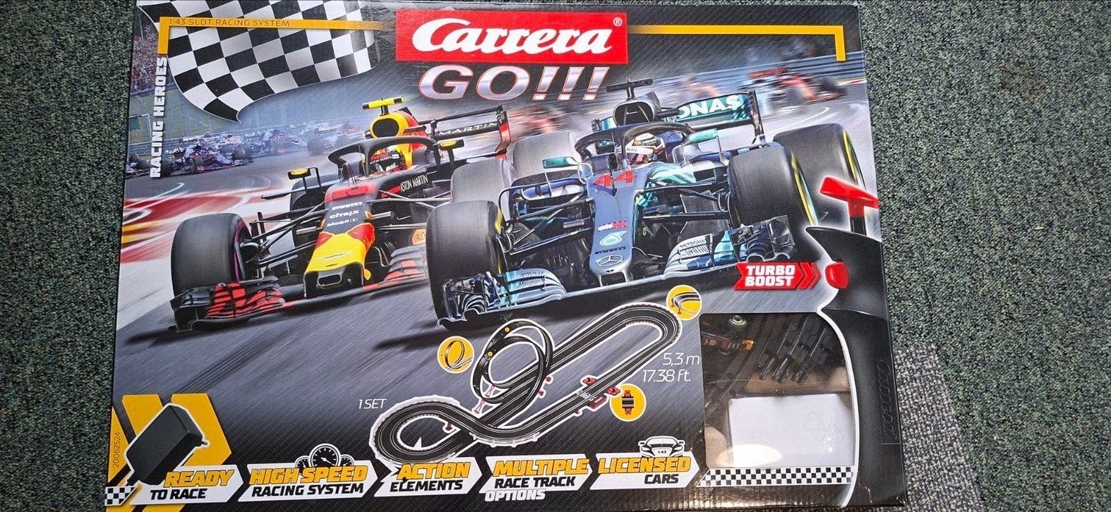 Carrera Go racebaan Hamilton & Verstappen - 5,3m, Ophalen, Carrera, Met looping, Elektrisch