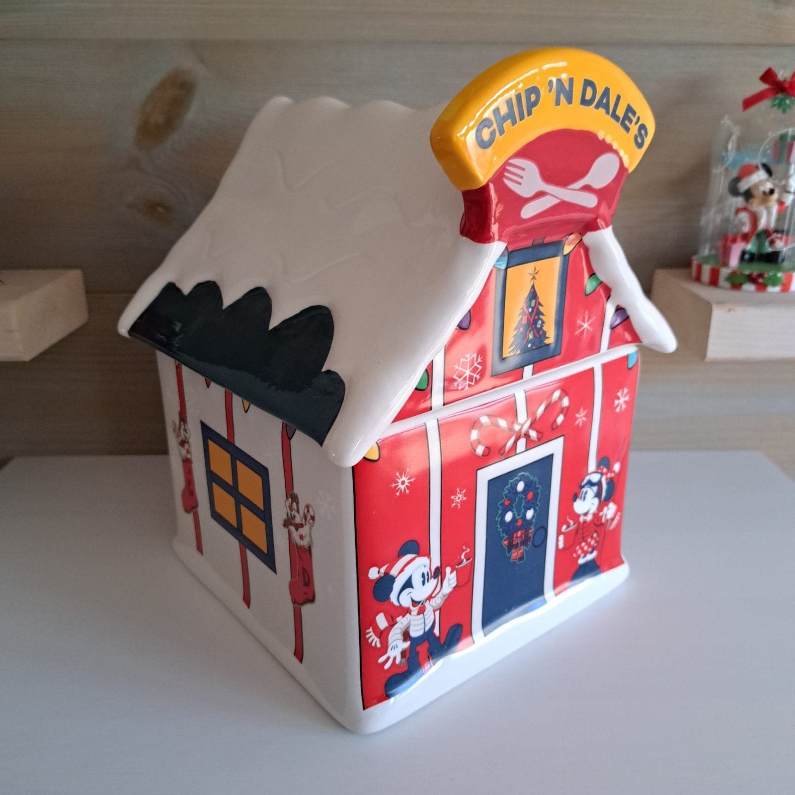 Disney Cookie Jar koekpot kerst, Verzamelen, Ophalen of Verzenden, Mickey Mouse, Nieuw, Beeldje of Figuurtje