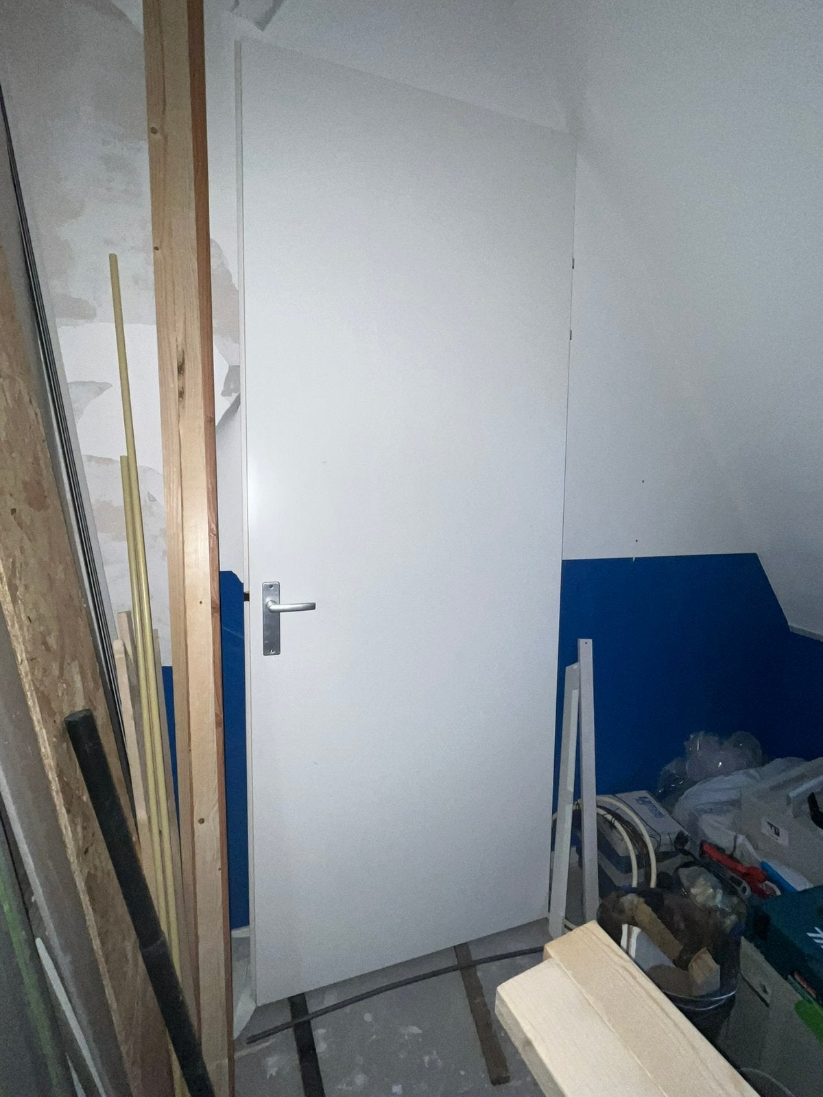 Opdekdeur - wit, Ophalen, Gebruikt, 80 tot 100 cm, 215 cm of meer