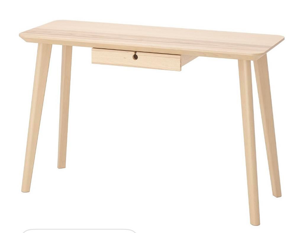 8 Lisabo bureautjes eikenfineer IKEA, Ophalen, Zo goed als nieuw, 25 tot 50 cm, Rechthoekig