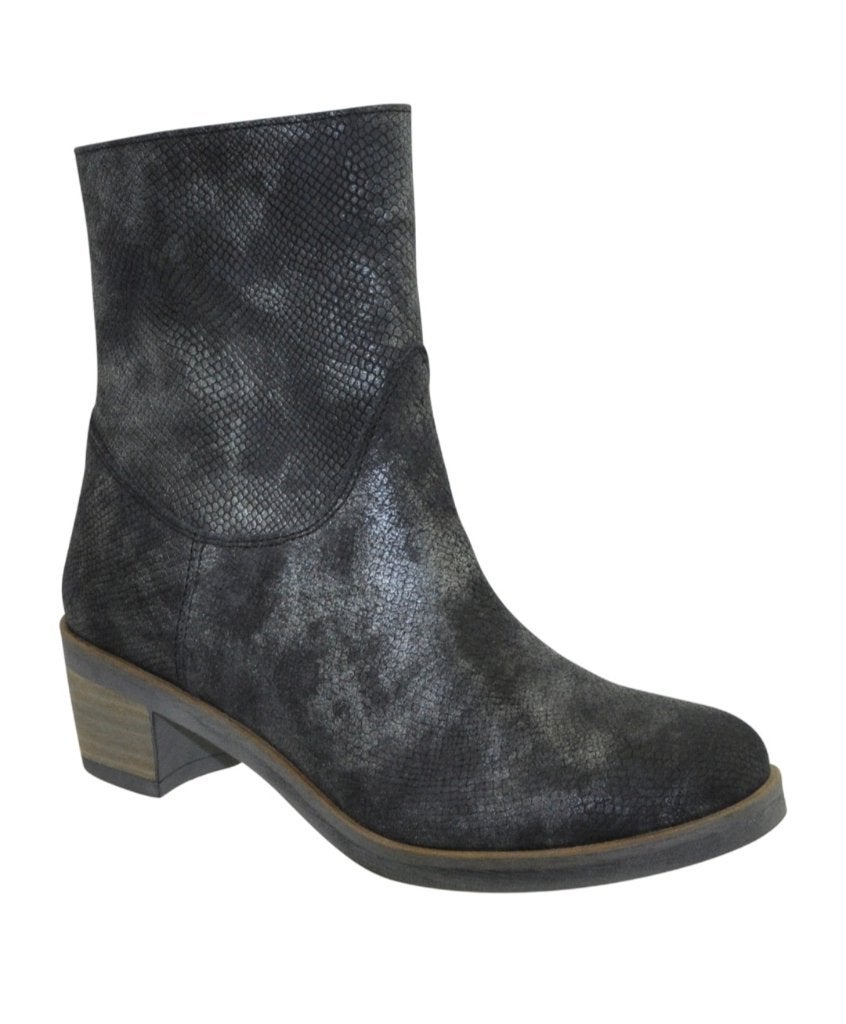 Donkerblauwe enkellaarsjes met slangenprint Maat 43, JJ Footwear, Blauw, Lage of Enkellaarzen, Ophalen of Verzenden
