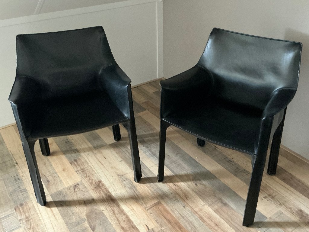 2 stuks Cassina Cab Chair 413 zwart i.z.g.st., Ophalen