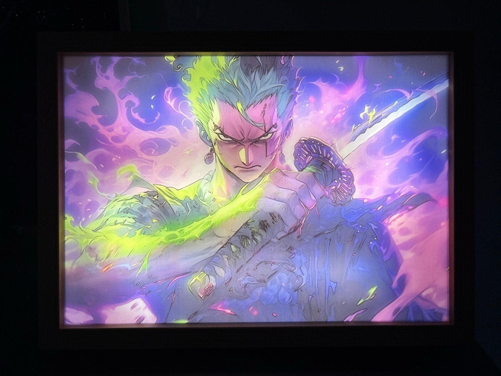 One Piece Zoro LED Lichtbak - Anime Decoratie, Minder dan 50 cm, Overige typen, Ophalen of Verzenden, Zo goed als nieuw