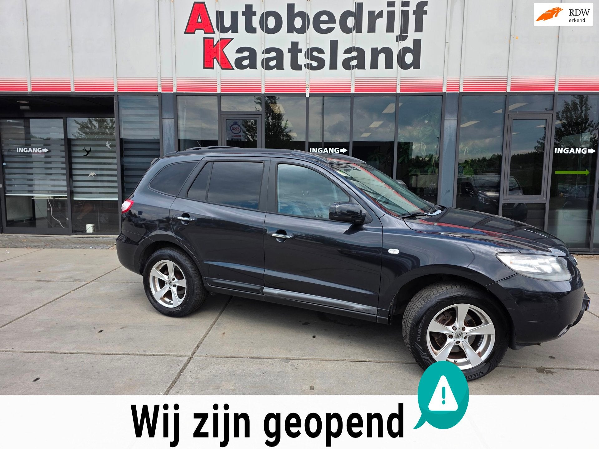 Hyundai Santa Fe 2.7i V6 Style - 7 Persoons - Leer - Clima -, Auto's, Voorwielaandrijving, Santa Fe, Gebruikt, Zwart