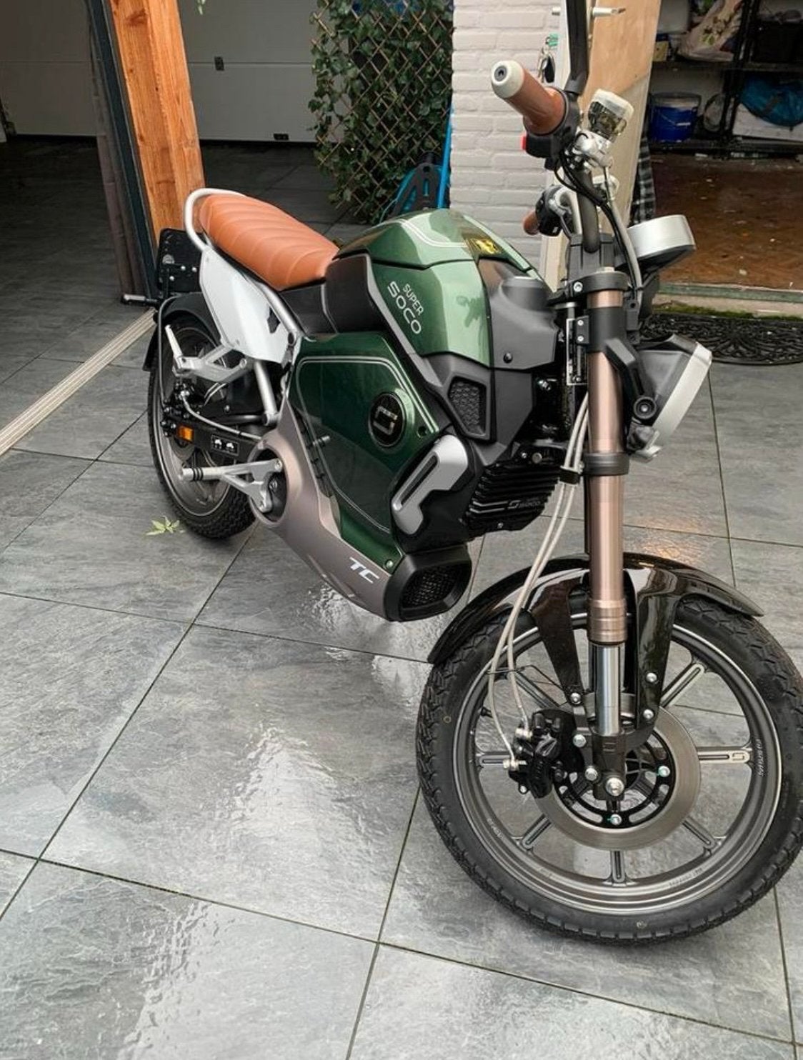 Super Soco TC elektrische brommer - groen - 2022, Ophalen, Gebruikt, Maximaal 45 km/u