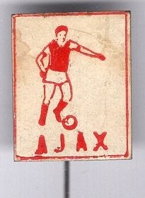 AJAX papier op blik voetbalclub speldje ( Y_042), Ophalen of Verzenden, Zo goed als nieuw, Sport, Speldje of Pin