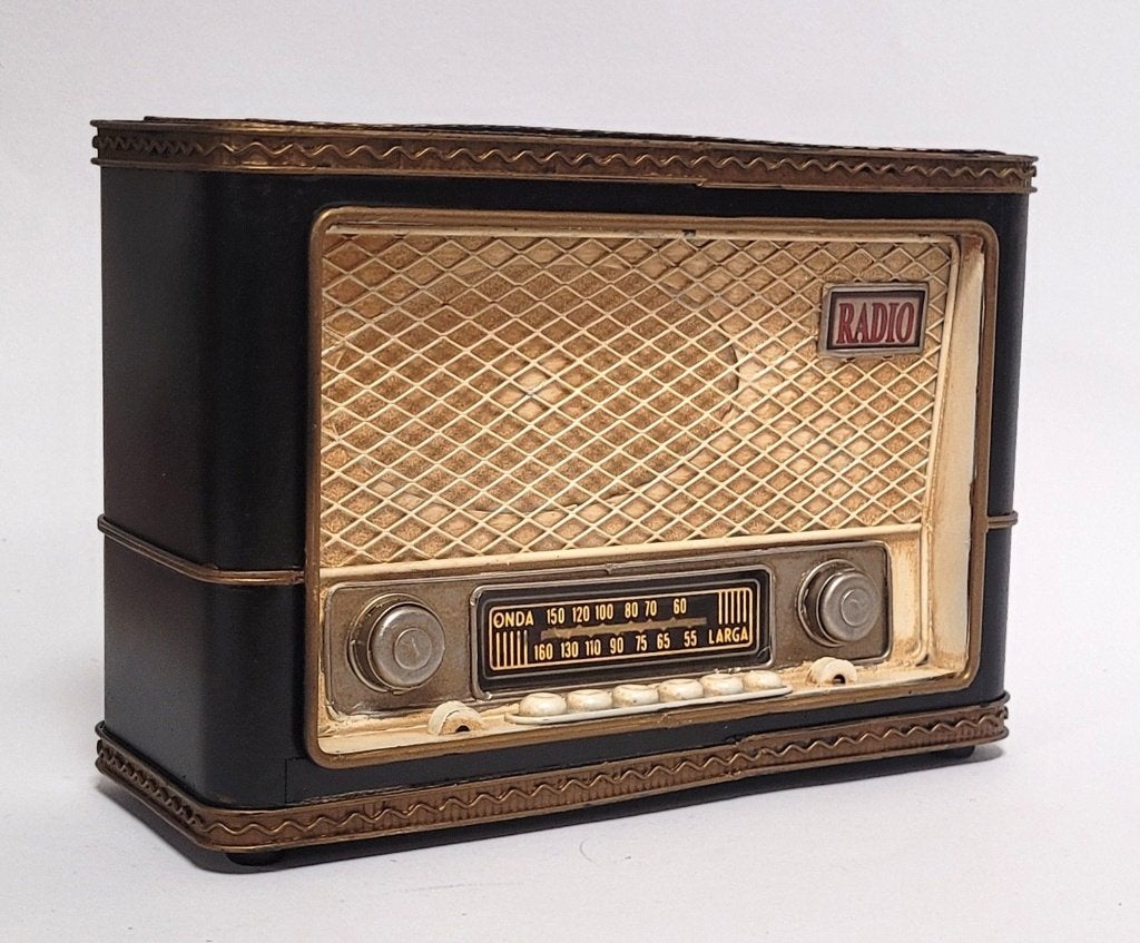 Bruine Retro Radio spaarpot miniatuur van metaal decoratie, Info@deconoord.nl, Nieuw, Ophalen of Verzenden, Dier