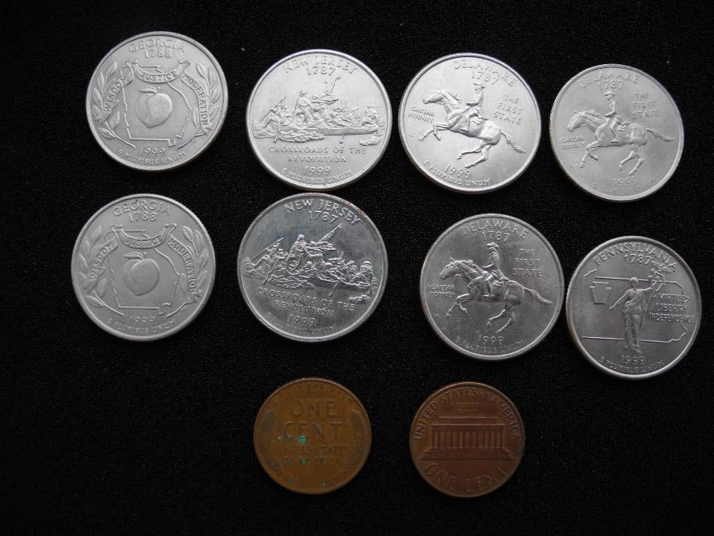 Quarter Dollars en Centen U.S.A. Amerika vanaf 1944, Ophalen of Verzenden, Noord-Amerika, Setje