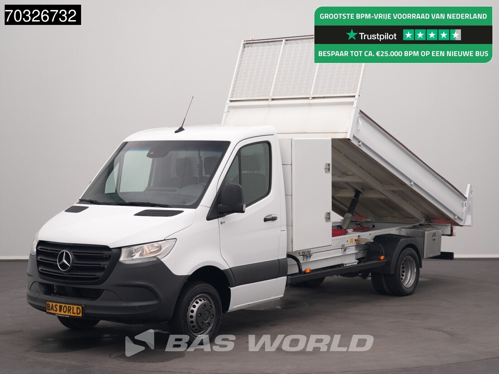 Mercedes Sprinter 515 CDI Kipper met Kist Dubbellucht 3,5t T, Auto's, Stof, Gebruikt, Euro 6, 4 cilinders
