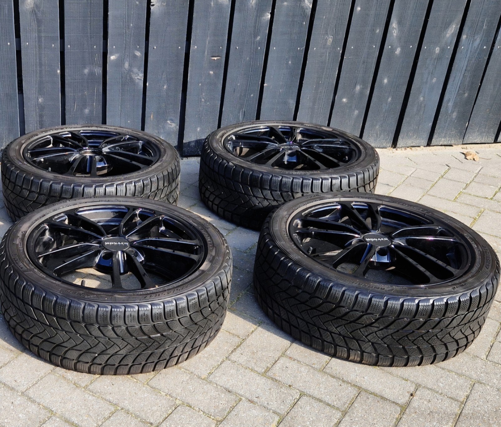 4x Monaco Wheels 17 inch velgen + Landsail Winter Lander 225, Ophalen, Gebruikt, Banden en Velgen, 17 inch