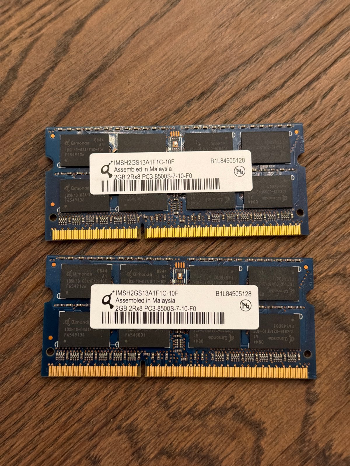 2x 2GB DDR3 RAM Geheugen voor Laptop (PC3-8500S), Computers en Software, RAM geheugen, Gebruikt, DDR3, Ophalen of Verzenden, Laptop