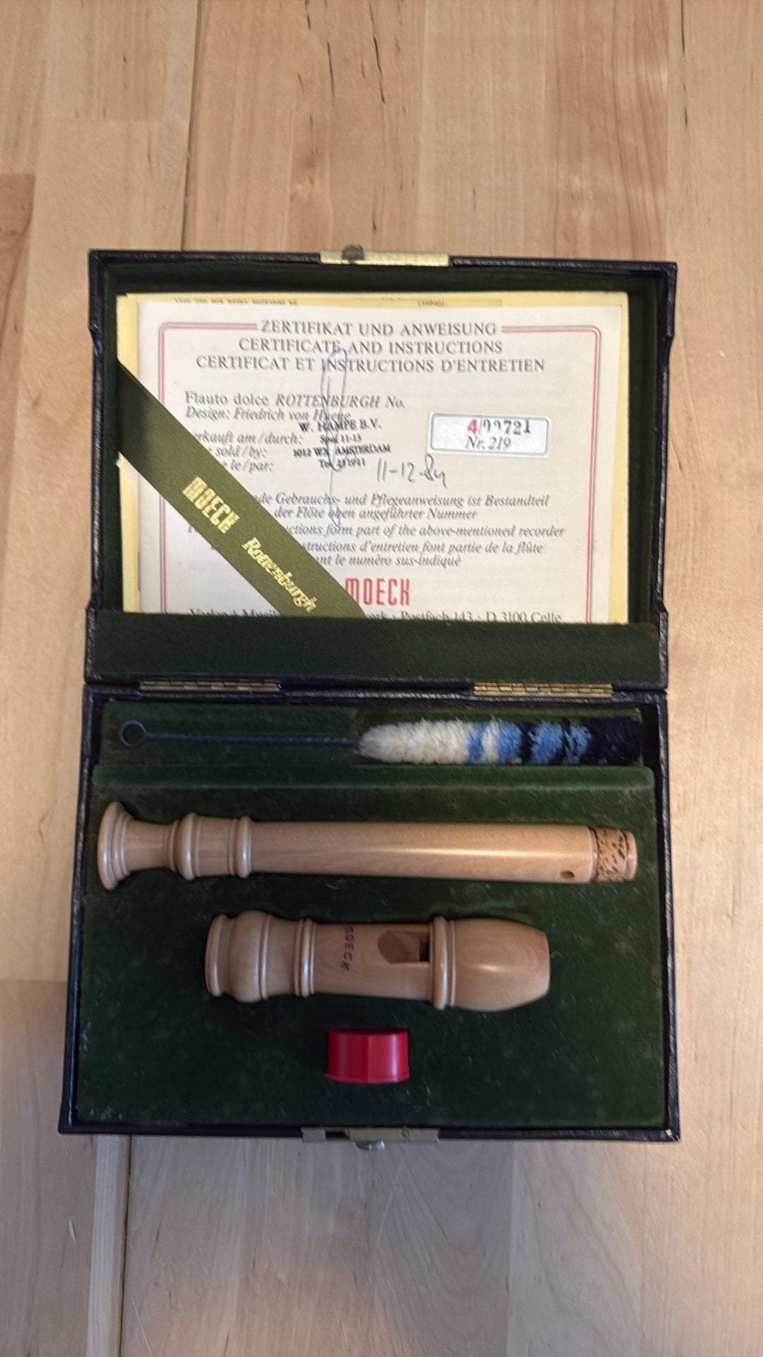 Vintage Moeck Rottenburgh Sopraanblokfluit – Model 219, Ophalen of Verzenden, Gebruikt