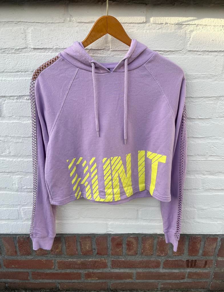 cropped hoodie paars Lila – maat S New Yorker Athletics, Kleding | Dames, Truien en Vesten, Ophalen of Verzenden, Gedragen, Maat 36 (S)