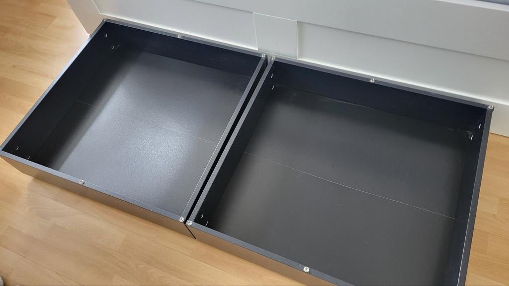 4x IKEA VARDÖ bedlade met opbergruimte, zwart, Ophalen of Verzenden, Gebruikt
