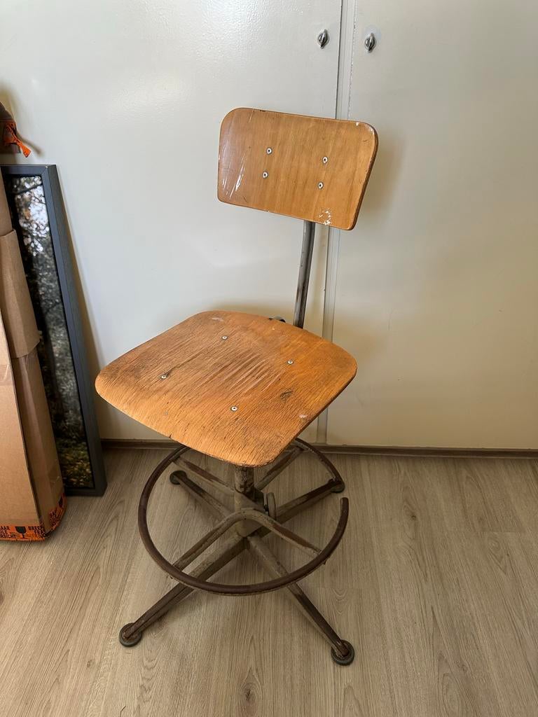 Retro tekenstoel / Vintage Tekenstoel / Werkstoel, Ophalen