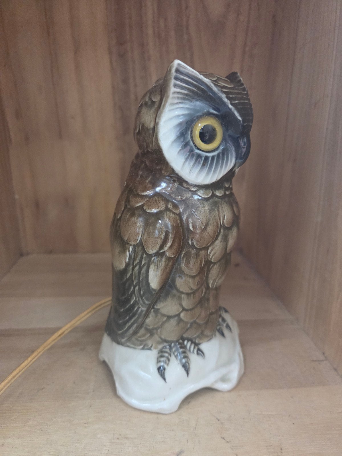 Vintage Uil Lamp - Keramiek Nachtlampje, Antiek en Kunst, Ophalen of Verzenden