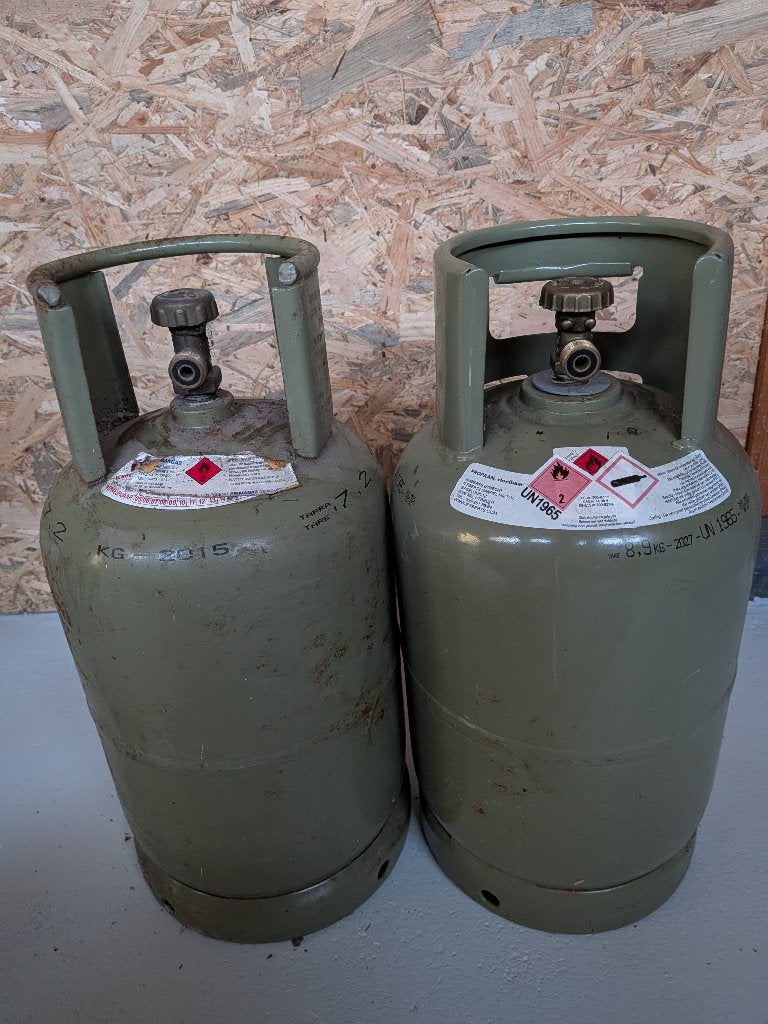 2 gasflessen primagaz propaan, Ophalen, Gebruikt