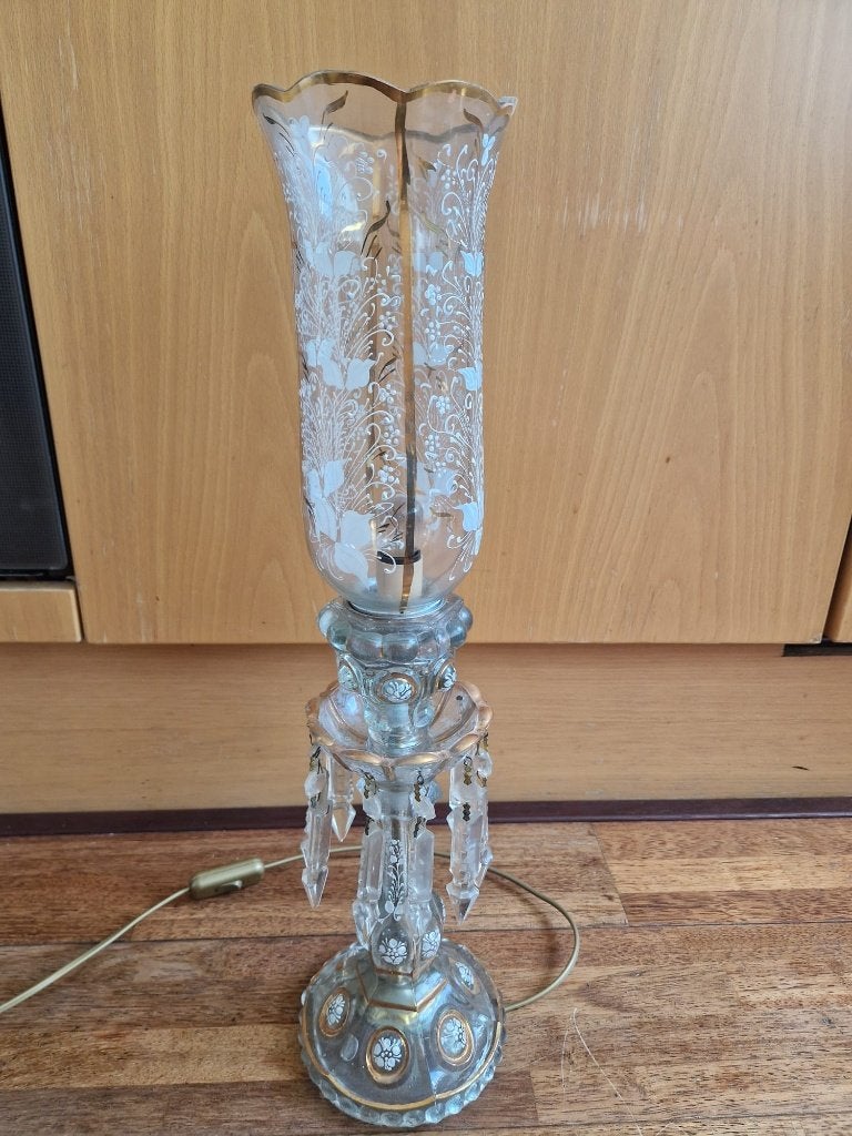 Baccaratkristallen kandelaar lamp - antiek, Antiek en Kunst, Ophalen
