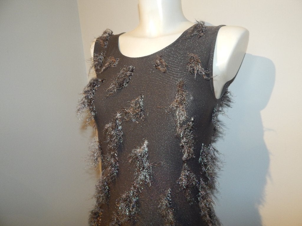 Wolford vintage stretch top flosjes stof lichte glans L, Bruin, Verzenden, Maat 42/44 (L), Zo goed als nieuw