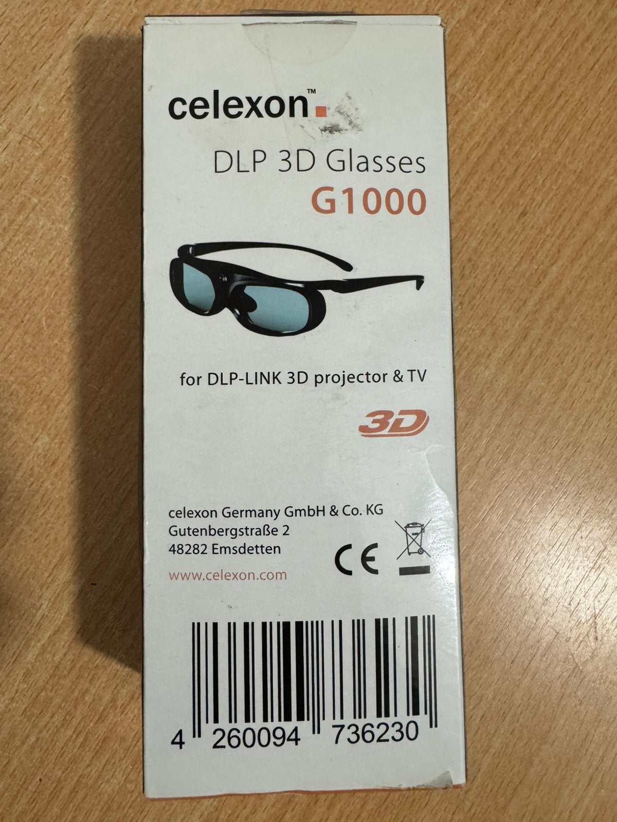 Celexon DLP 3D Bril G-1000 Voor Projectoren en Tv’s ( Nieuw, Ophalen of Verzenden, Zo goed als nieuw