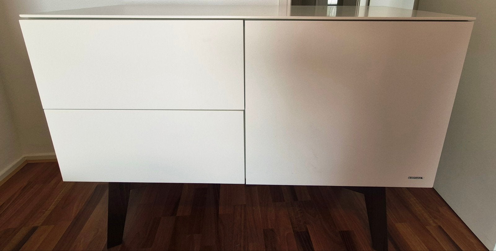 Kidsmill commode wit met donker houten onderstel, Ophalen, Gebruikt, 50 tot 70 cm, 100 cm of meer