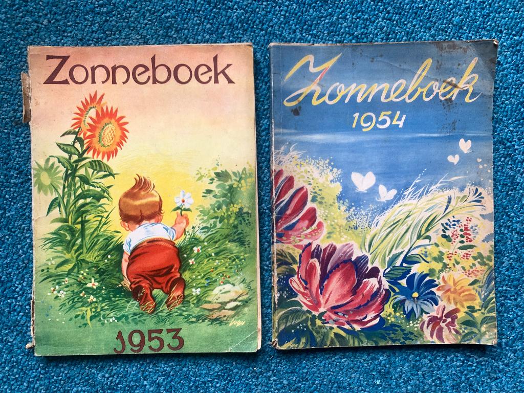 Zonneboek 1953 & 1954 - Vintage Kinderboeken, Antiek en Kunst, Antiek | Boeken en Bijbels, Ophalen of Verzenden