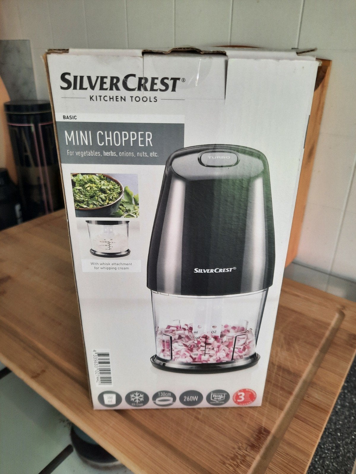SilverCrest Mini Hakmolen SMZ 260 J4 - Zo goed als nieuw, Ophalen of Verzenden, Zo goed als nieuw, Vaatwasserbestendig, Minder dan 1 liter
