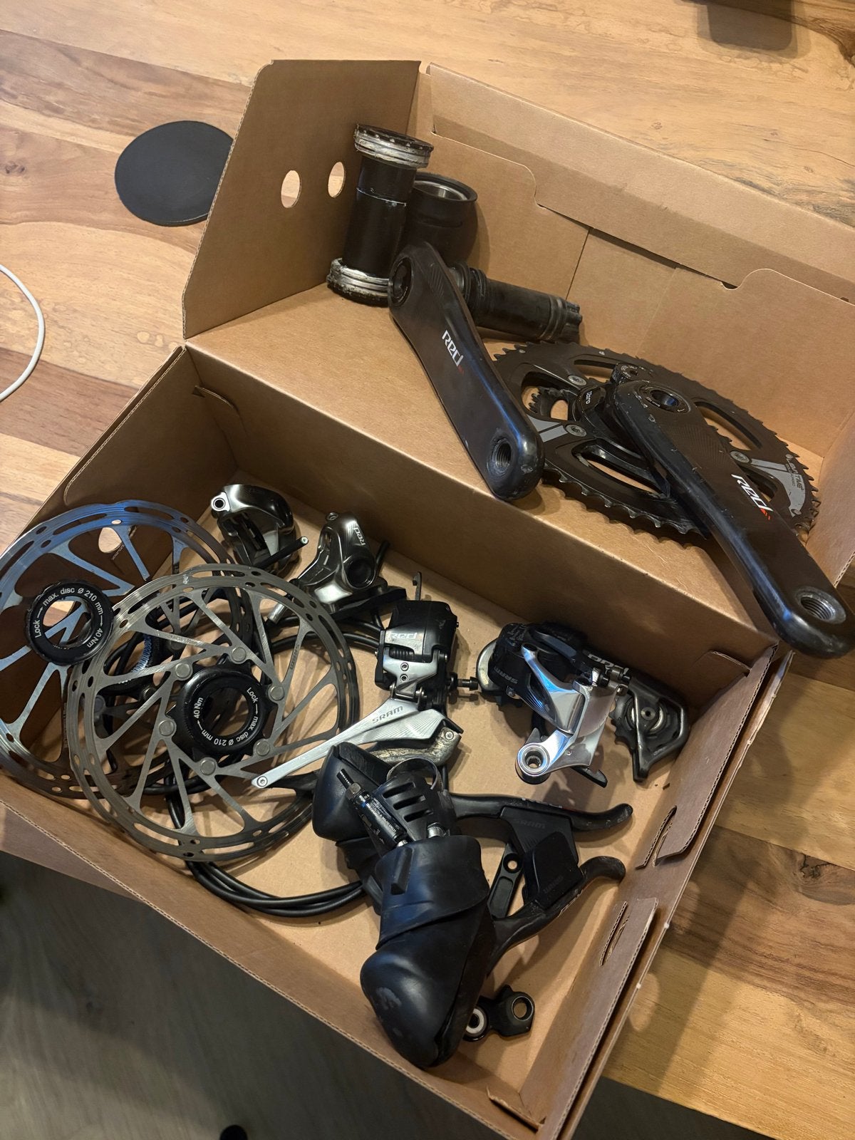 SRAM Red 11s elektronische groepset +vermogensmeter compleet, Gebruikt, Overige typen, Ophalen of Verzenden, Aluminium