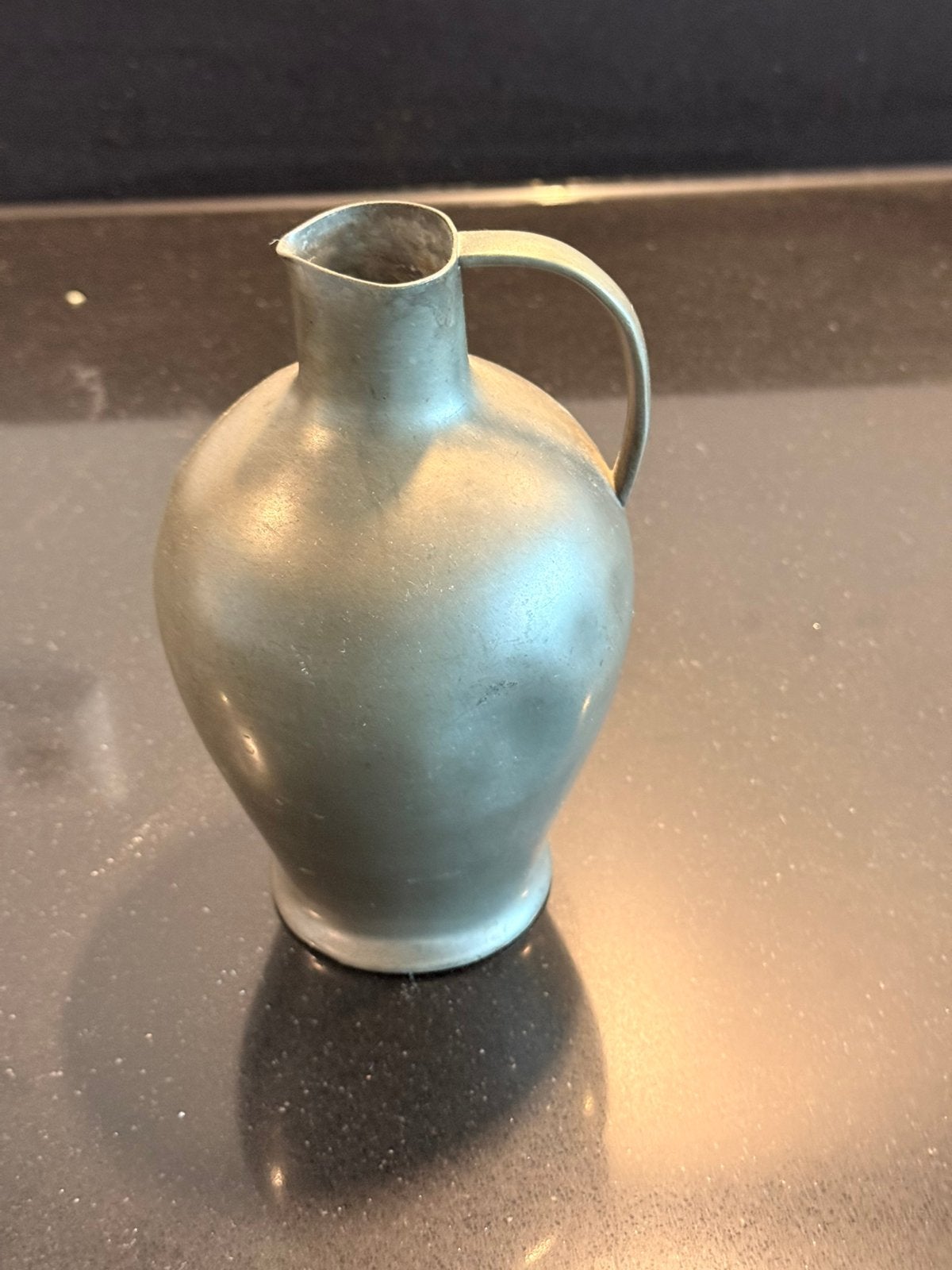 Antieke tinnen kan FA. H.Tollenaar Buiksloot – ca. 1919-1941, Antiek en Kunst, Antiek | Tin, Ophalen