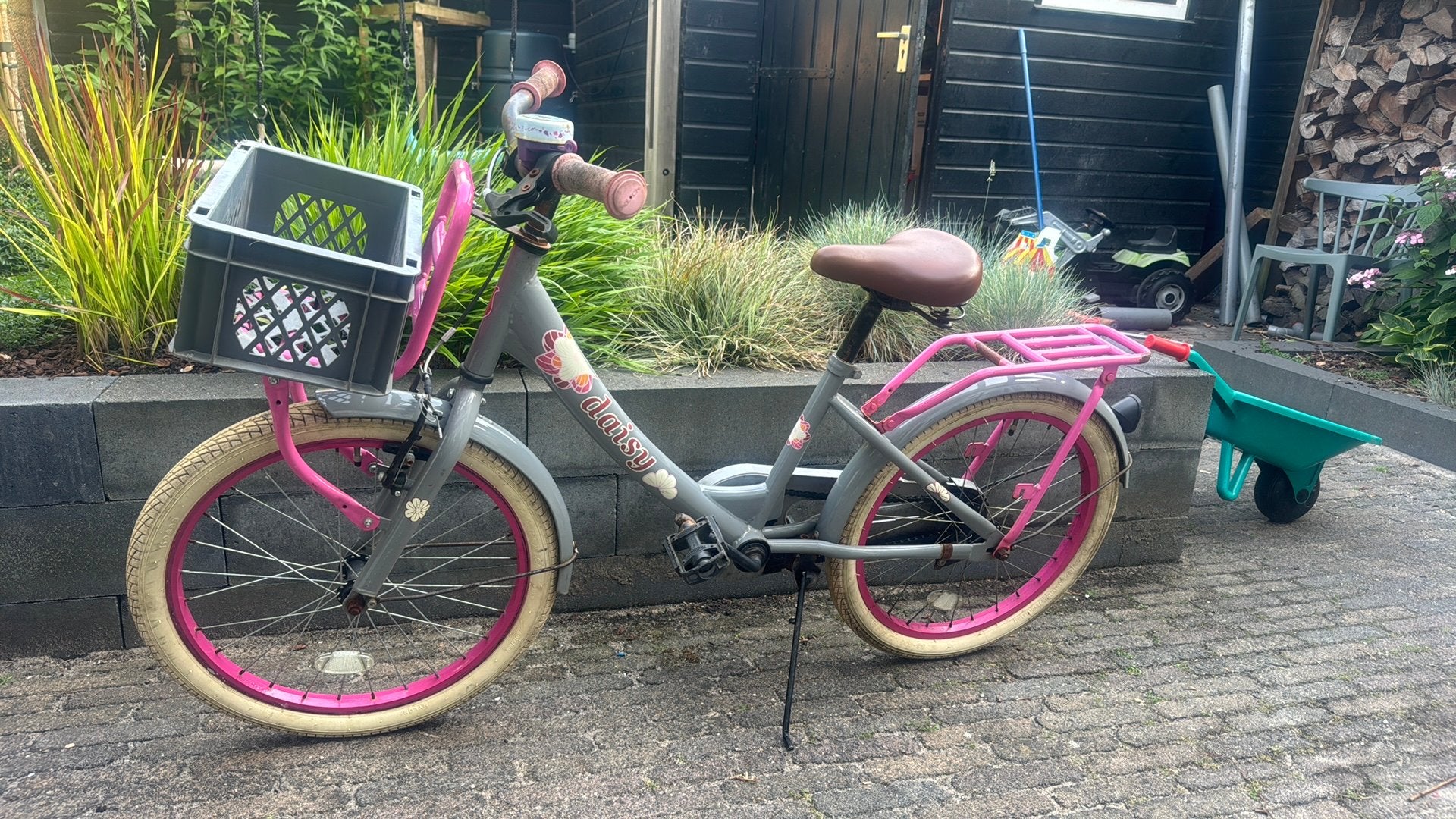 20 inch kinderfiets met rekje voorop, Fietsen en Brommers, Fietsen | Kinderfietsjes, Ophalen, Gebruikt, 20 inch of meer