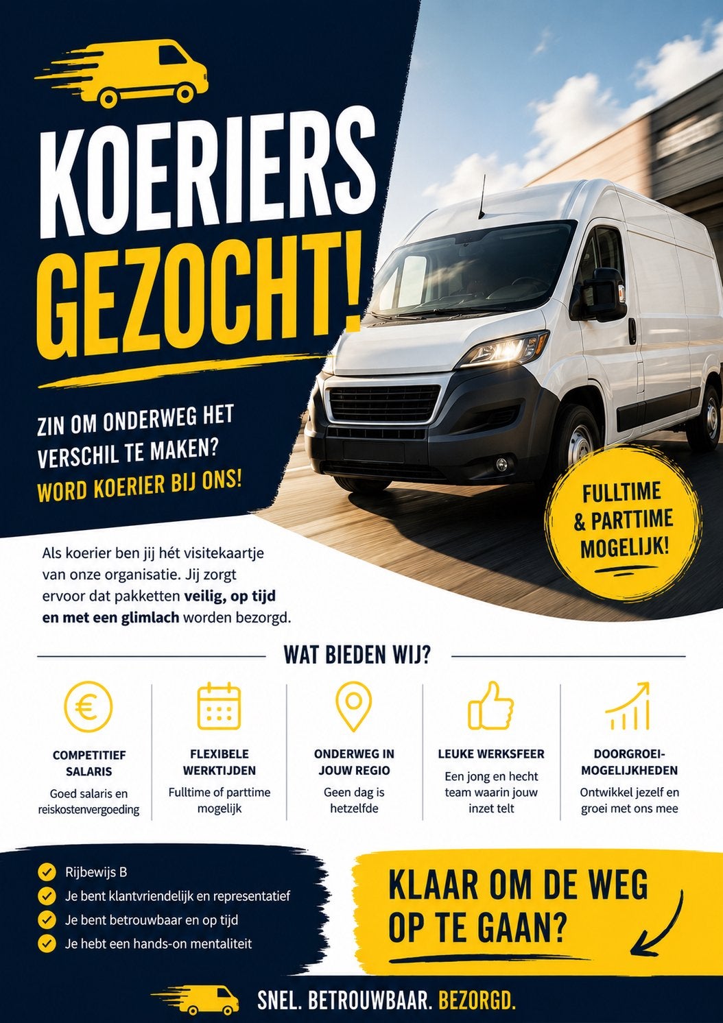 Pakketbezorgers gezocht chauffeur Den Bosch