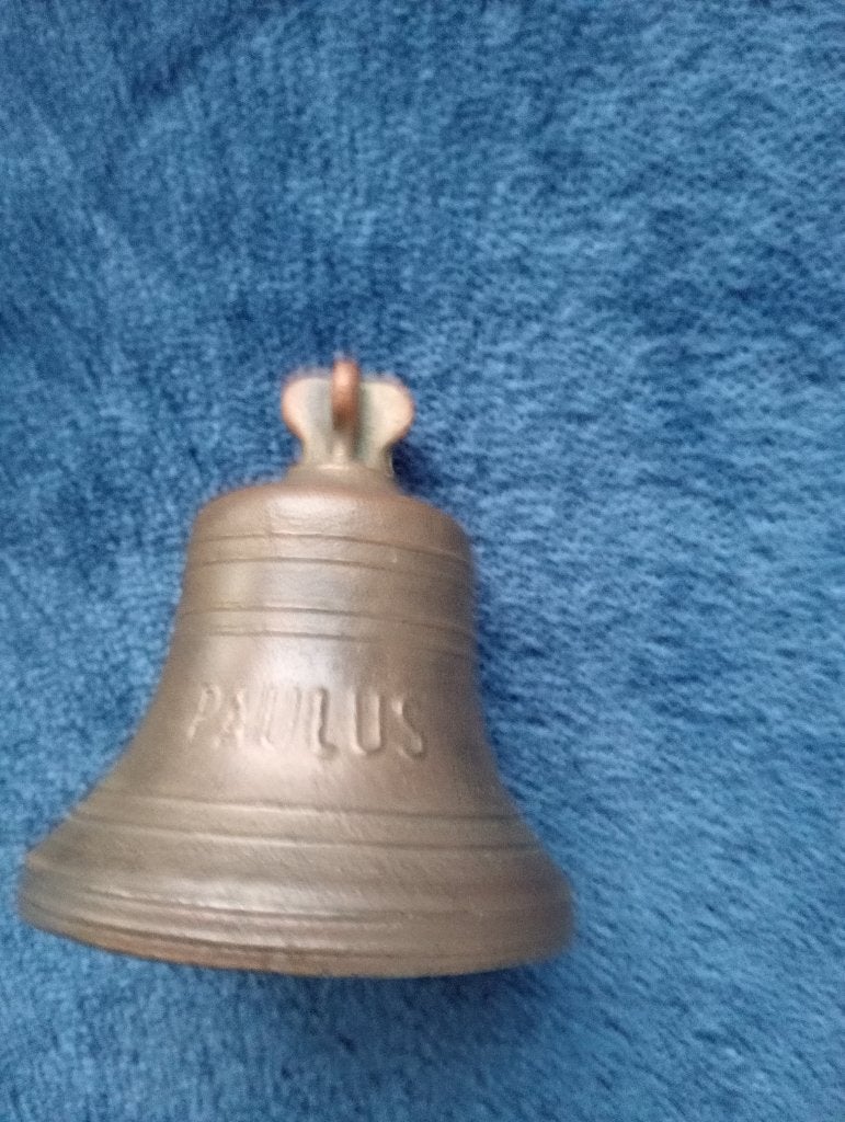 Koperen bel 7x7,5 cm, Ophalen