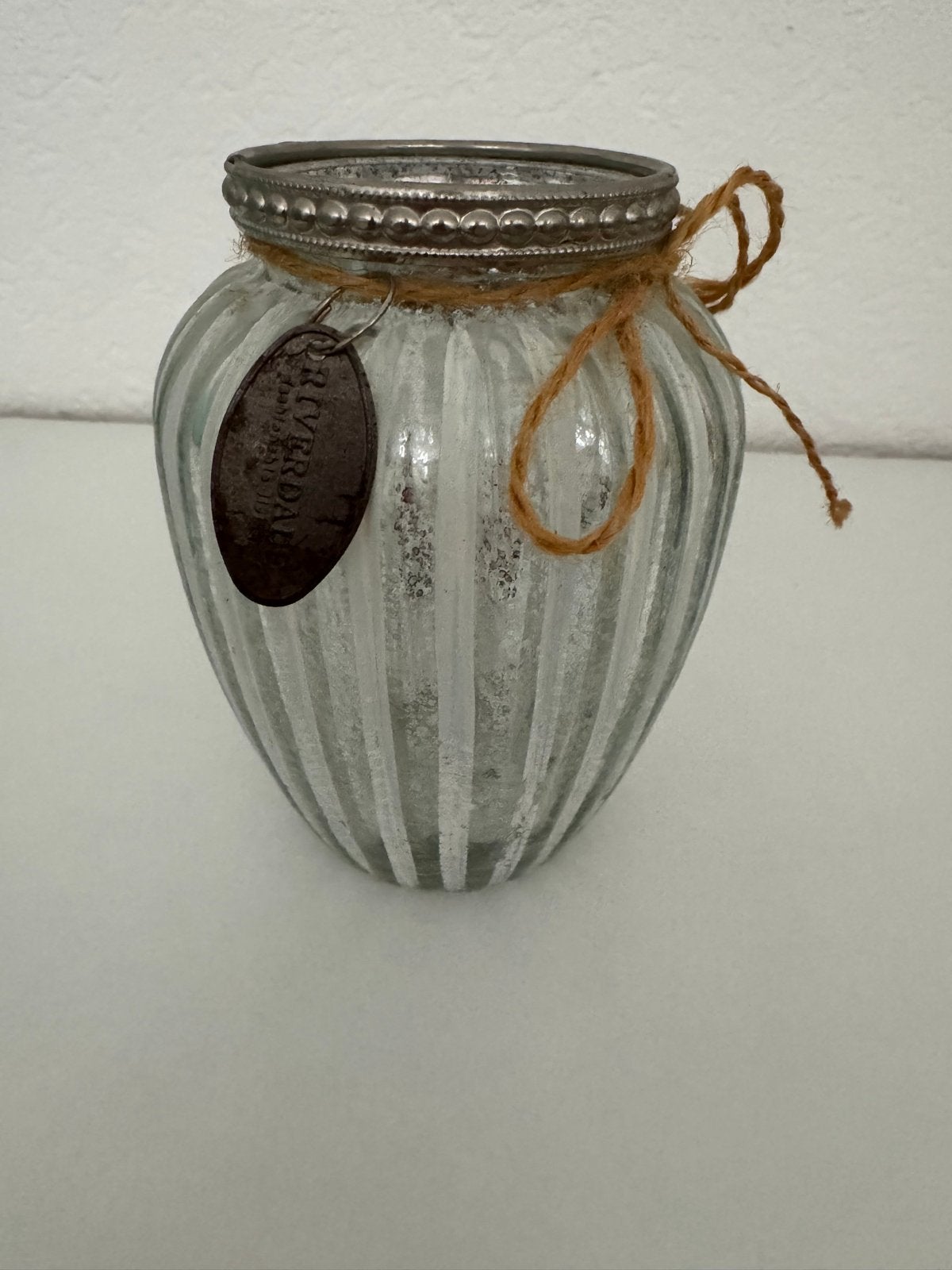 Riverdale kleine Windlicht - Glas met Zilveren Rand, Ophalen of Verzenden, Zo goed als nieuw