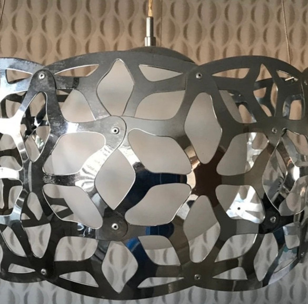 Hanglamp groot 2 stuks, Ophalen of Verzenden, Zilver, Gebruikt, Hanglamp