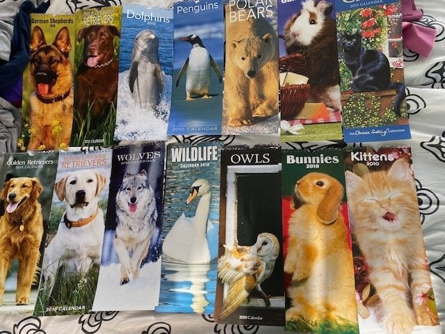 14 kalender voorplaten met dieren, Ophalen of Verzenden, Zo goed als nieuw, Overige typen