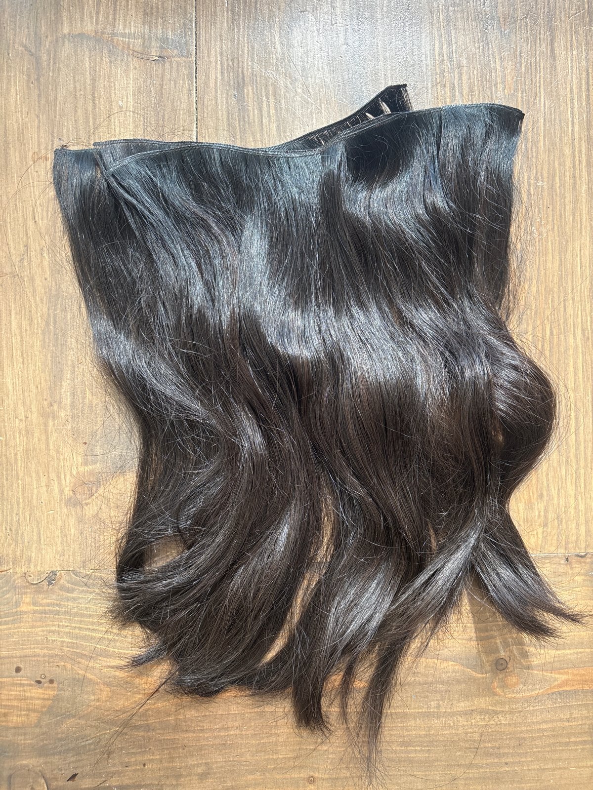 Donkerbruin/zwart 40cm - Human Hair Extensions, Sieraden, Tassen en Uiterlijk, Uiterlijk | Haarverzorging, Ophalen, Gebruikt, Pruik of Haarverlenging