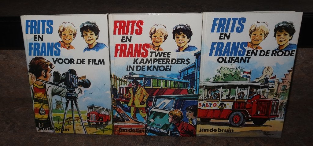 Set van 3 Frits en Frans jeugdboeken (Hardcover), Verzenden, Gelezen, Jan de Bruin, Fictie
