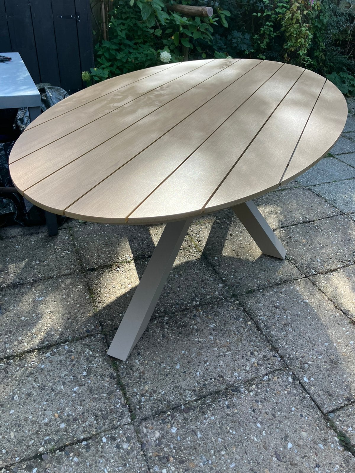 Tuintafel ovaal aluminium, Tuin en Terras, Ophalen, Zo goed als nieuw, Ovaal, Aluminium