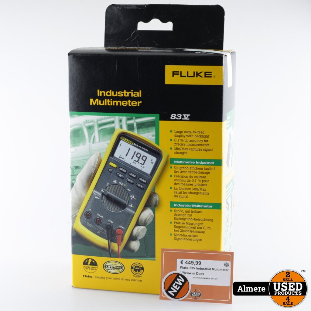 Fluke 83V Industrial Multimeter | Nieuw in doos, Fluke, Gebruikt, https://www.fluke.com/nl-nl/ondersteuning/contact, 6920 Seaway Blvd, Everett, WA 98203, Verenigde Staten