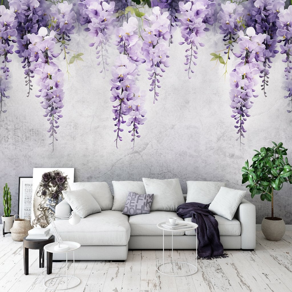 Wisteria fotobehang Paars, Blauwe regen, Fotobehang4you, Verzenden, Fotobehang, Paars