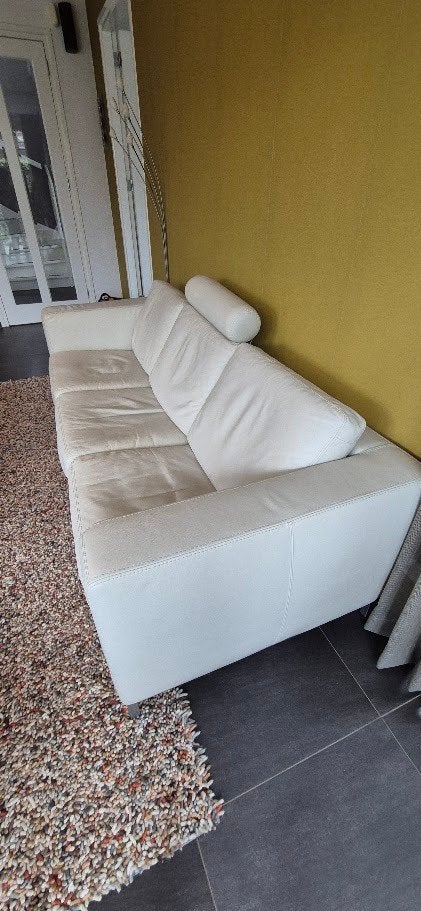 Machalke leren 3-zits, Ophalen, Gebruikt, Driepersoons, 75 tot 100 cm