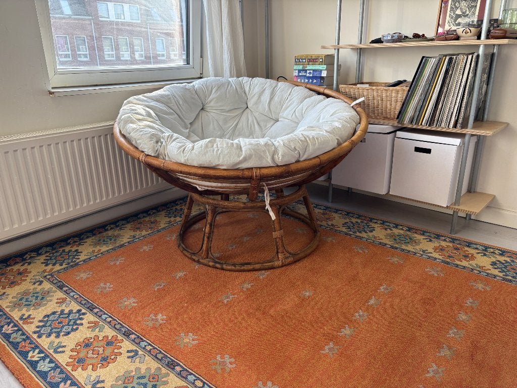 Papasan stoel, Ophalen, Gebruikt, Wit, Riet of Rotan