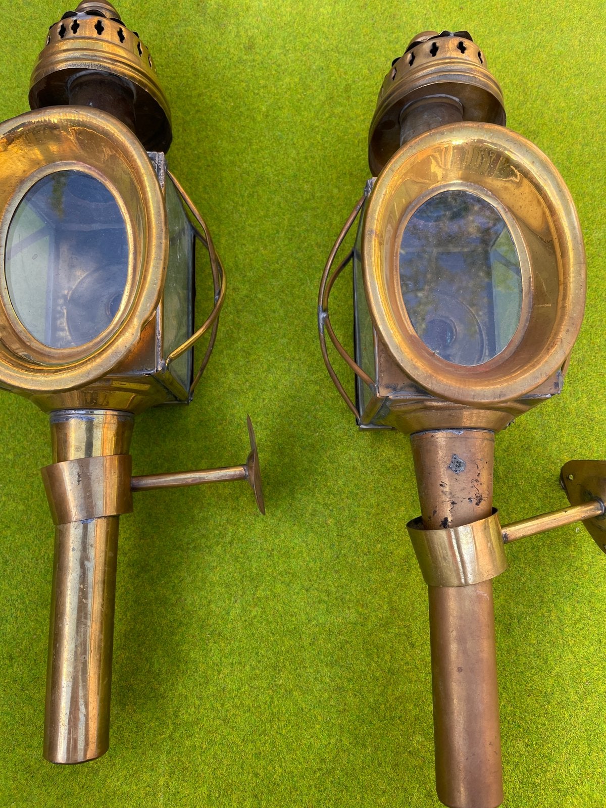 2 koperen koetslampen. Compleet., Ophalen of Verzenden