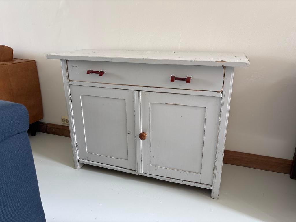 Vintage blauw houten kastje, Ophalen