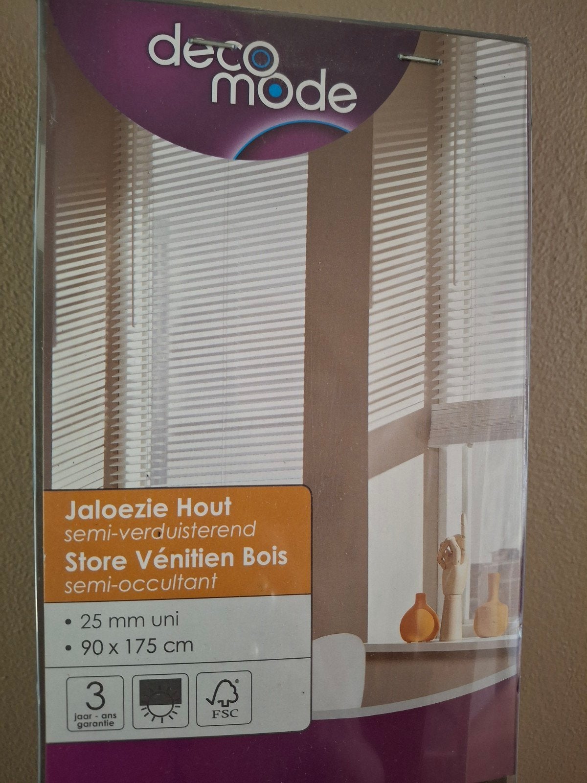 Nieuwe Houten Jaloezie Donkergrijs - 90x175 cm, Ophalen, Jaloezie, Verduisterend, Hout
