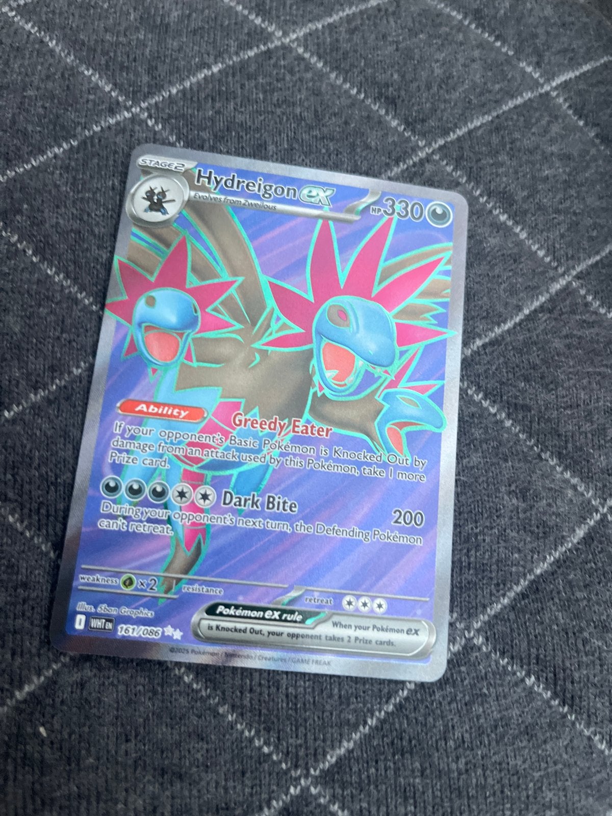 Hydreigon ex 161/086 Pokémon kaart, Ophalen of Verzenden, Zo goed als nieuw, Losse kaart, Foil