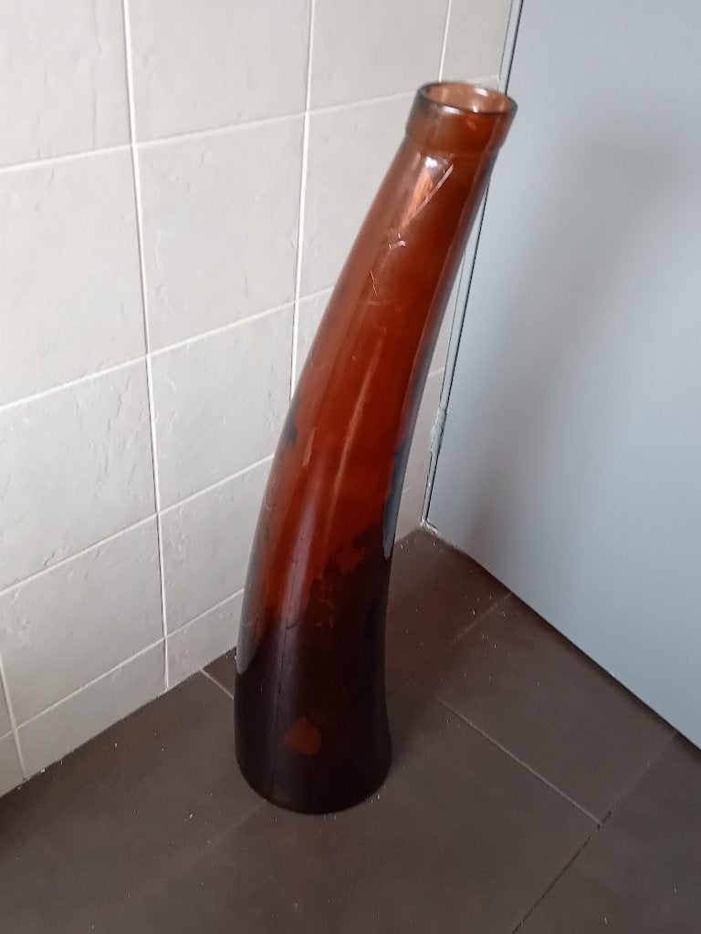 GLAZEN VAAS GEBOGEN, Huis en Inrichting, Woonaccessoires | Vazen, Ophalen, 75 cm of meer, Rood, Glas