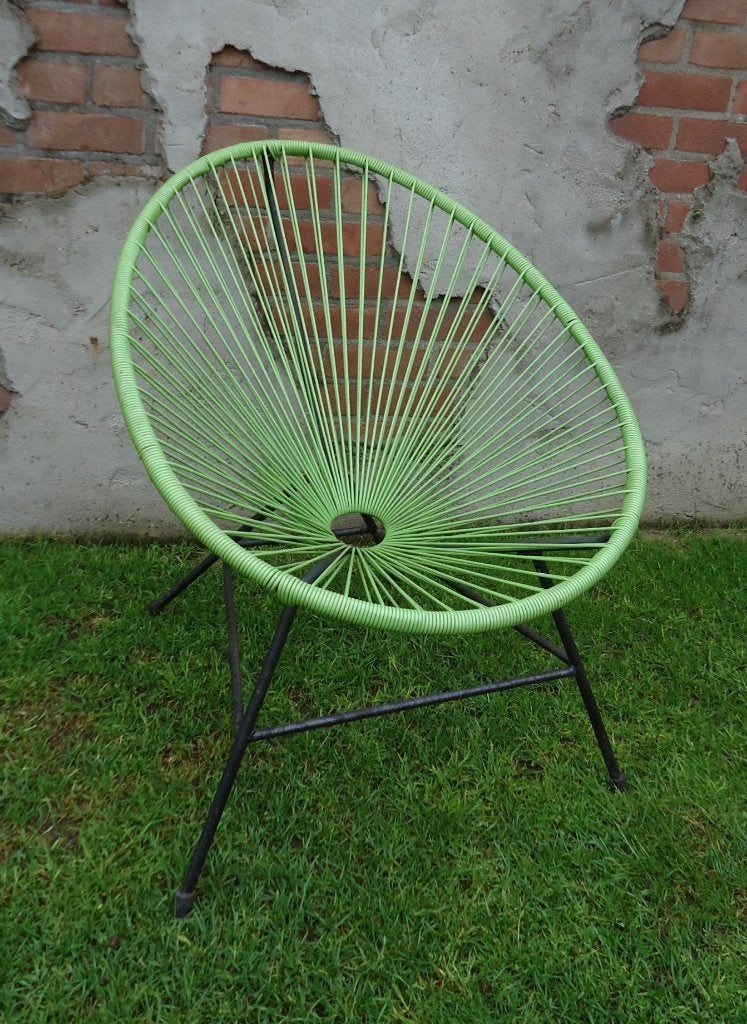 Kuipstoel - Tuinstoel - draadstoel - stoel - groen kunststof, Ophalen, Zo goed als nieuw