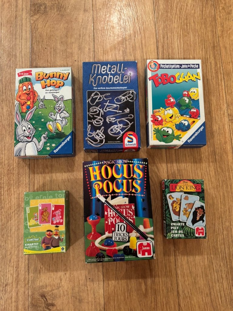 Ravensburger schmidt jumbo selecta 6 delige spellen set!, Een of twee spelers, Ophalen of Verzenden, Zo goed als nieuw, Diverse uitgevers