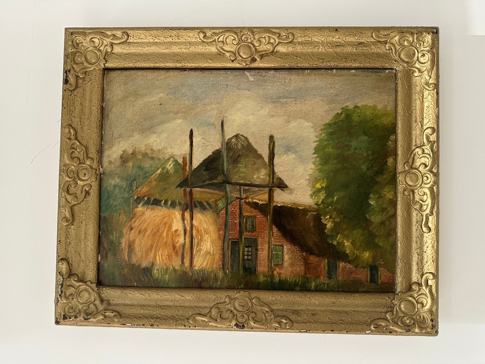 antieke schiderij Johannes Sjerp de Jong, Antiek en Kunst, Ophalen of Verzenden